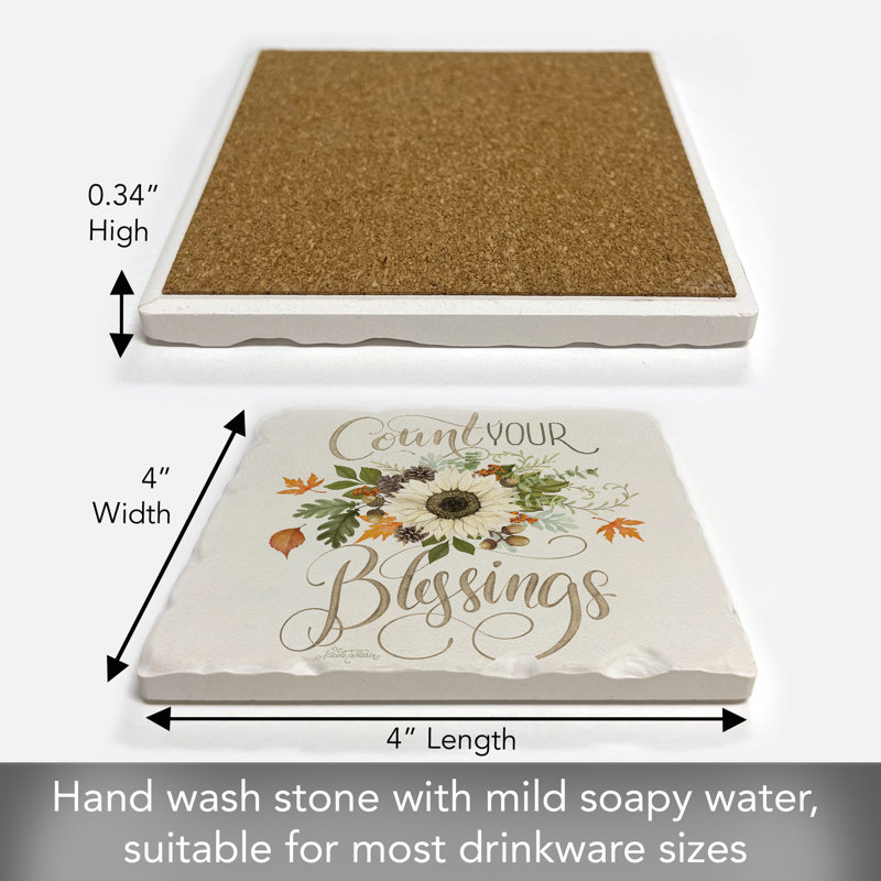 Count Your Blessings Single Tumbled Tile Coaster Create Your Own Set