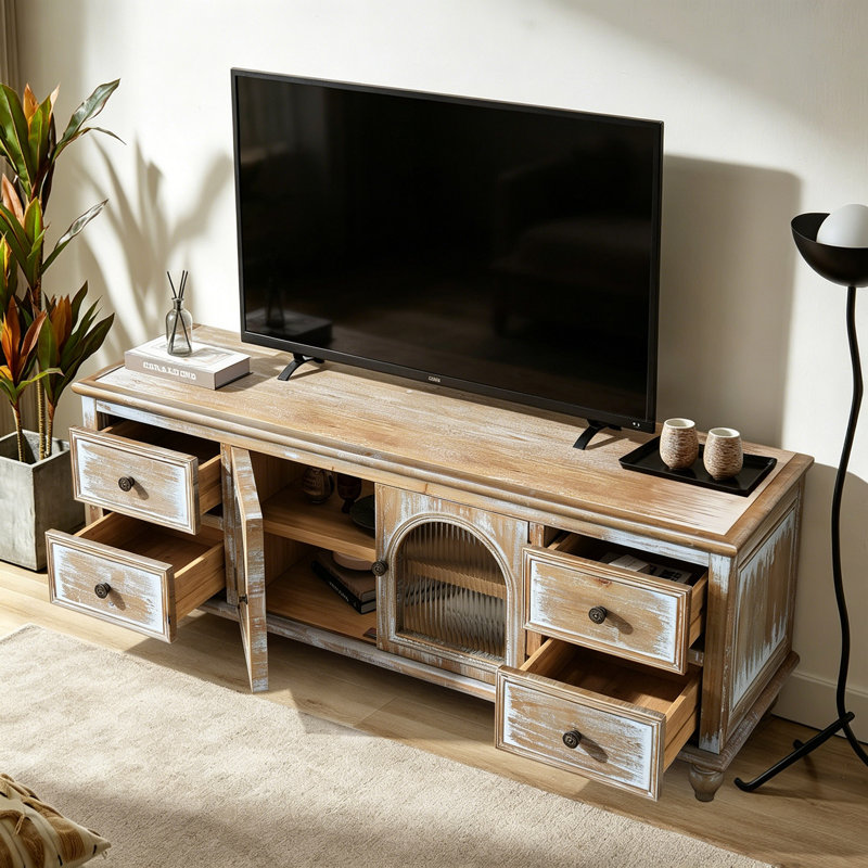 Meuble télé et meuble télé 59,84 po Mid Century, Brown