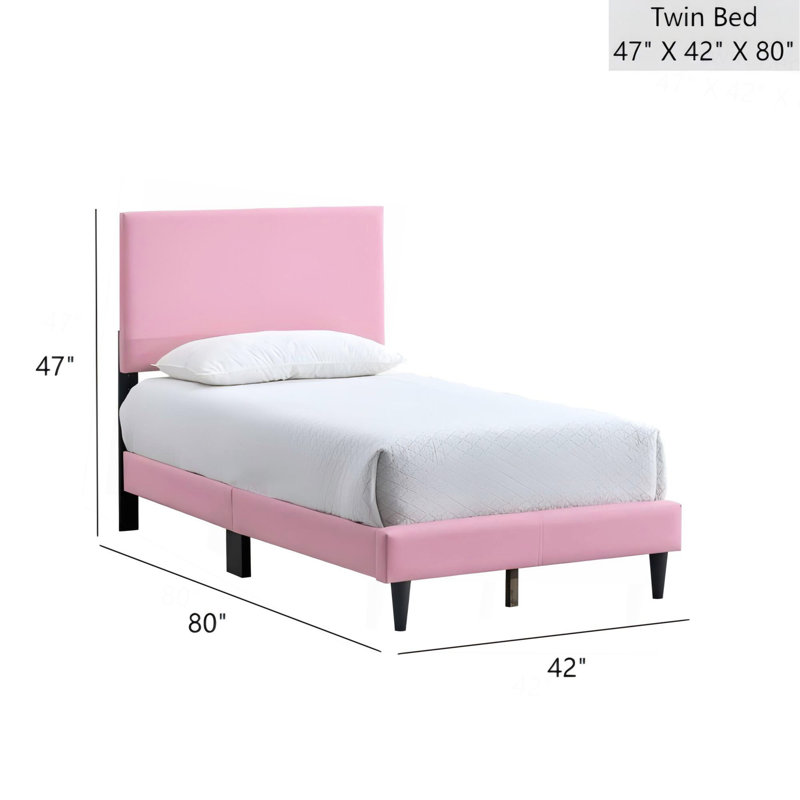 Lit Baron Jenette (matelas non inclus), Twin, Pink