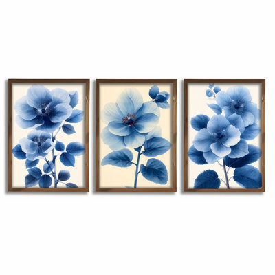 Élégante peinture décorative en panneau de fibres à densité moyenne (3 pièces), cadre en bois de pin, 13,8 x 18,5 x 1,2 pouces | 100% panneau de fibres à densité moyenne, épaisseur: 0,1 pouce | Œuvre imprimée UV, parfaite pour le salon, la chambre à coucher et le bureau