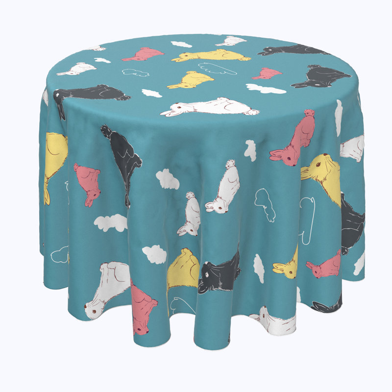 Hedvige Geometric Round Easter Tablecloth, 102" x 102"