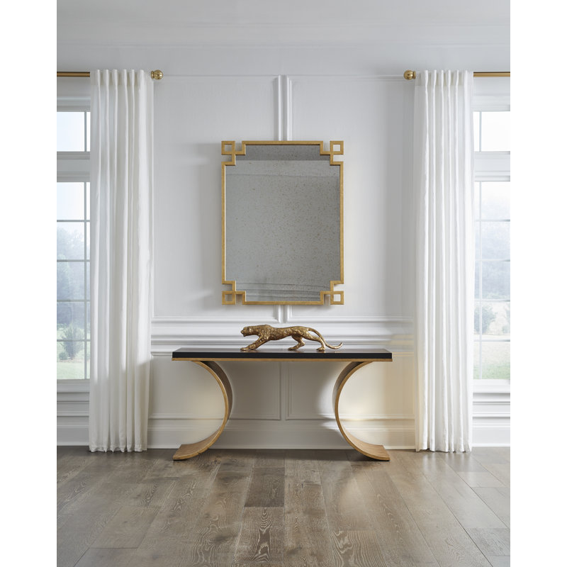Thames 60'' Gold and Black Wood Console Table