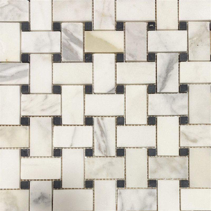 Calacatta 12" x 12" Marble Mosaic Tile, LIght Gray