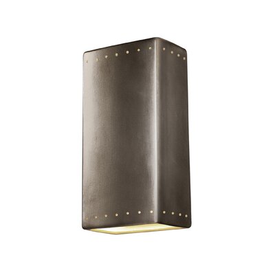 Ambiance - Really Big Rectangle W/ Perfs - Closed Top Wall Sconce - Antique Silver - GU24 LED -  Orren Ellis, 63CD4A04DC474BF1B0AE85302682C486
