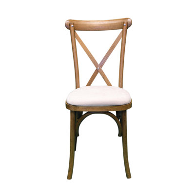 Ayala 43cm H Upholstered Cross Back Stacking Side Chair