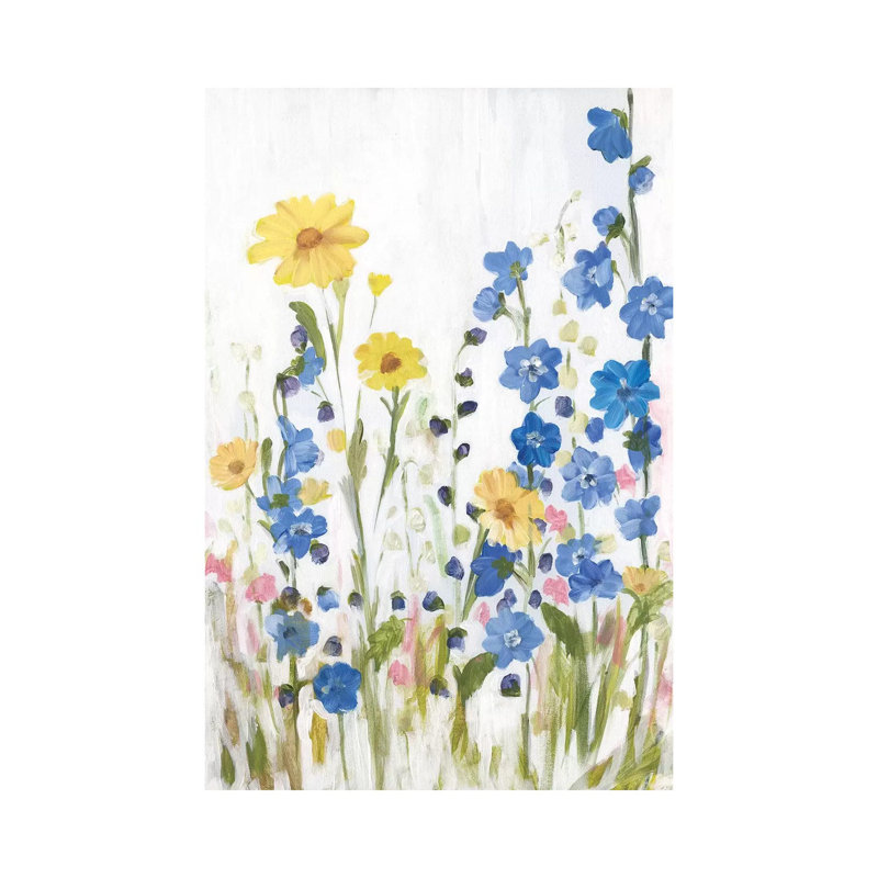 Periwinkle Wildflowers II 1 Piece Wrapped Canvas Wall Art, 152.5 cm H x 101.5 cm W