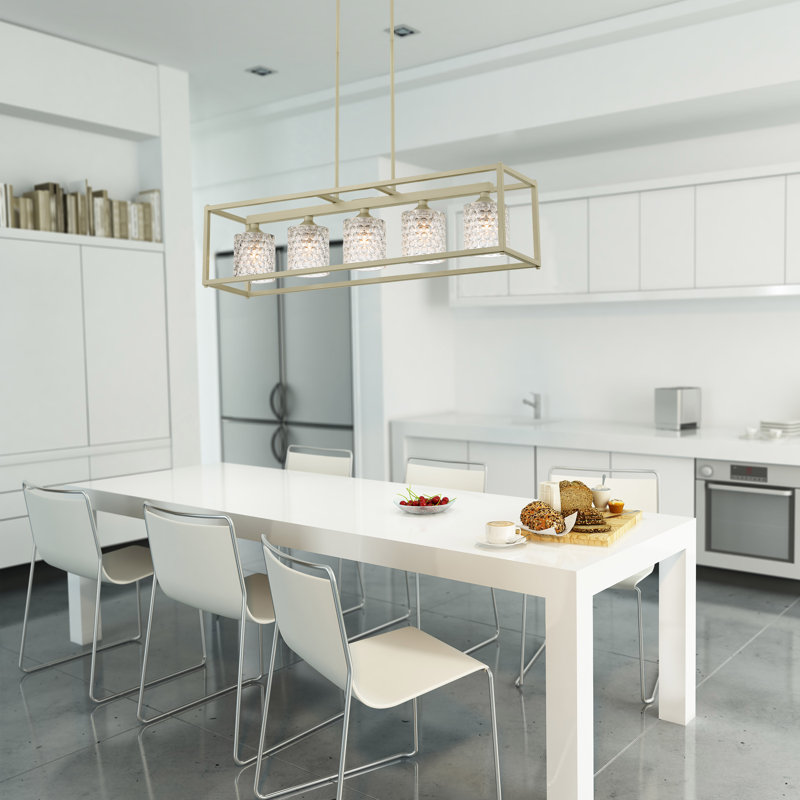 Luminaire suspendu linéaire à 5 lumières pour îlot de cuisine Donald