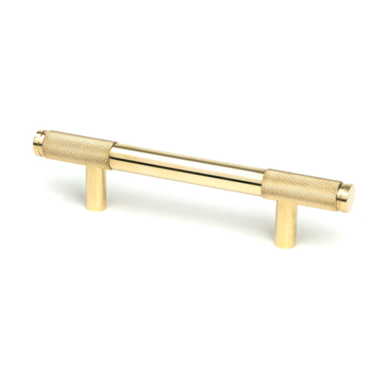 Polished Nickel Half Brompton Pull Handle - Large, Polished Brass, 9.6 cm