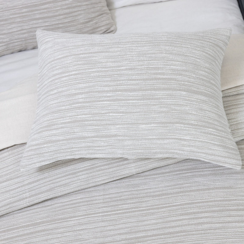 Ensemble de housse de couette en lin Hugh, Housse de couette pour grand lit + 2 taies décora, Crème