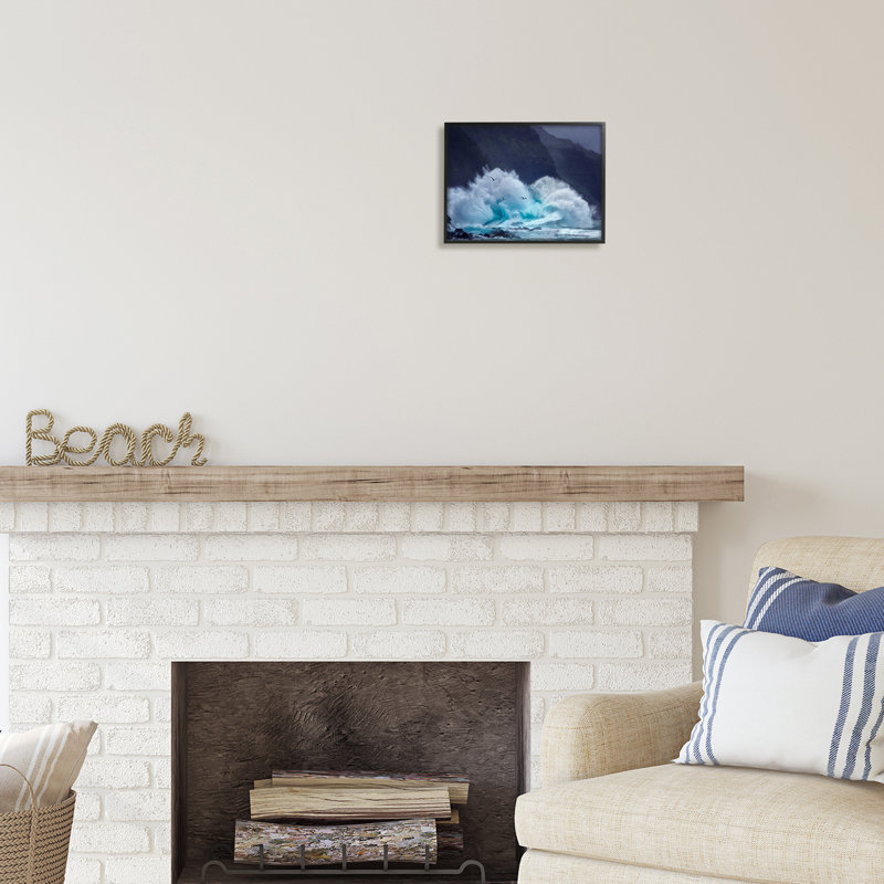 «Tsunami Waves Landscape» par Dennis Frates, Giclée encadrée noir minuit, H 11 po x l 14 po x P 1,5 po
