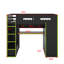 Lit mezzanine double en bois avec bureau, garde-robe et lumière DEL RVB-1214329851