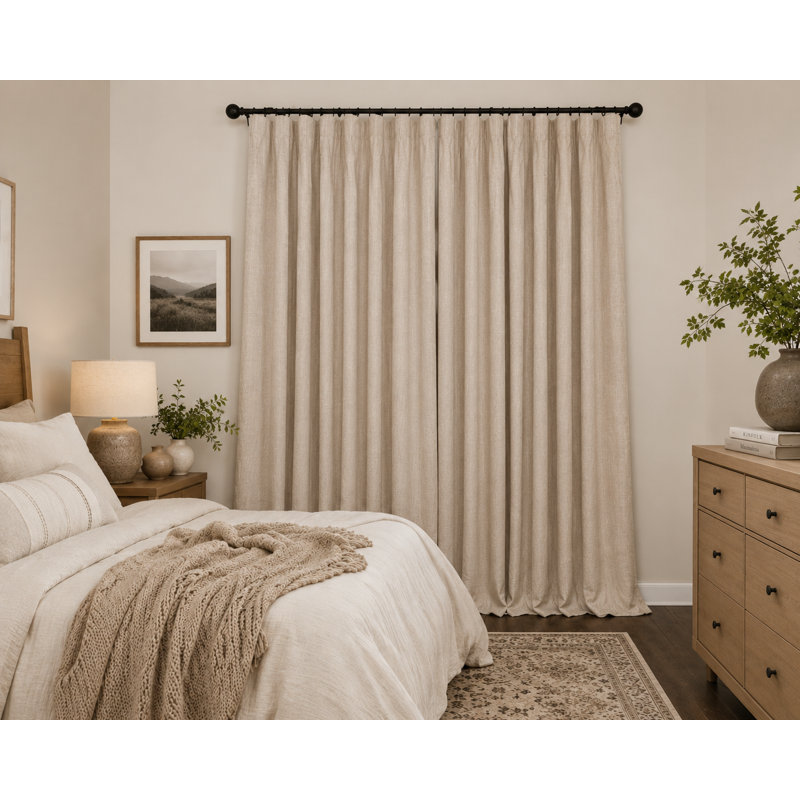 Rideau simple occultant et isolant avec passe-tringle Beldon, Beige, 54 po x 108 po