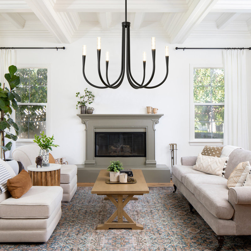 Catalena 6-Light Integrated LED Chandelier, Matte Black