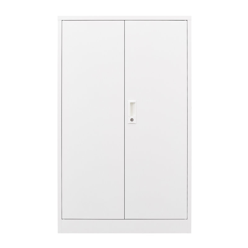 Armoire en métal blanc avec fonction pliable et porte verrouillable pour le rangement, Blanc