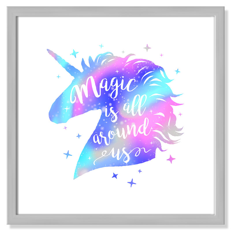 «Magic Is All Around Us», impression sur papier, H 16 po x l 16 po x P 1,18 po, Encadré de boîte blanc