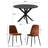 Folmar 39.5" W 5-Piece Round Dining Set with Chenille Chairs-95092220