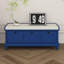 Banc à chaussures avec coussin et trois tiroirs, banc de rangement avec compartiment de rangement caché, banc d'entrée cannelé avec rangement-477519788