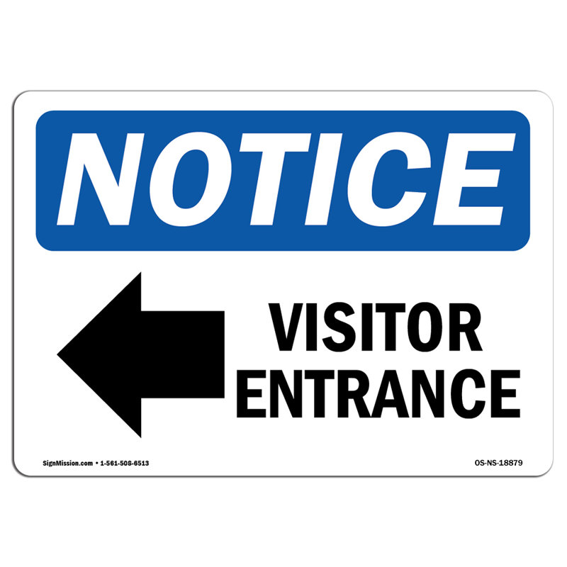 Panneau de visiteur [Flèche gauche] 10 po x 7 po