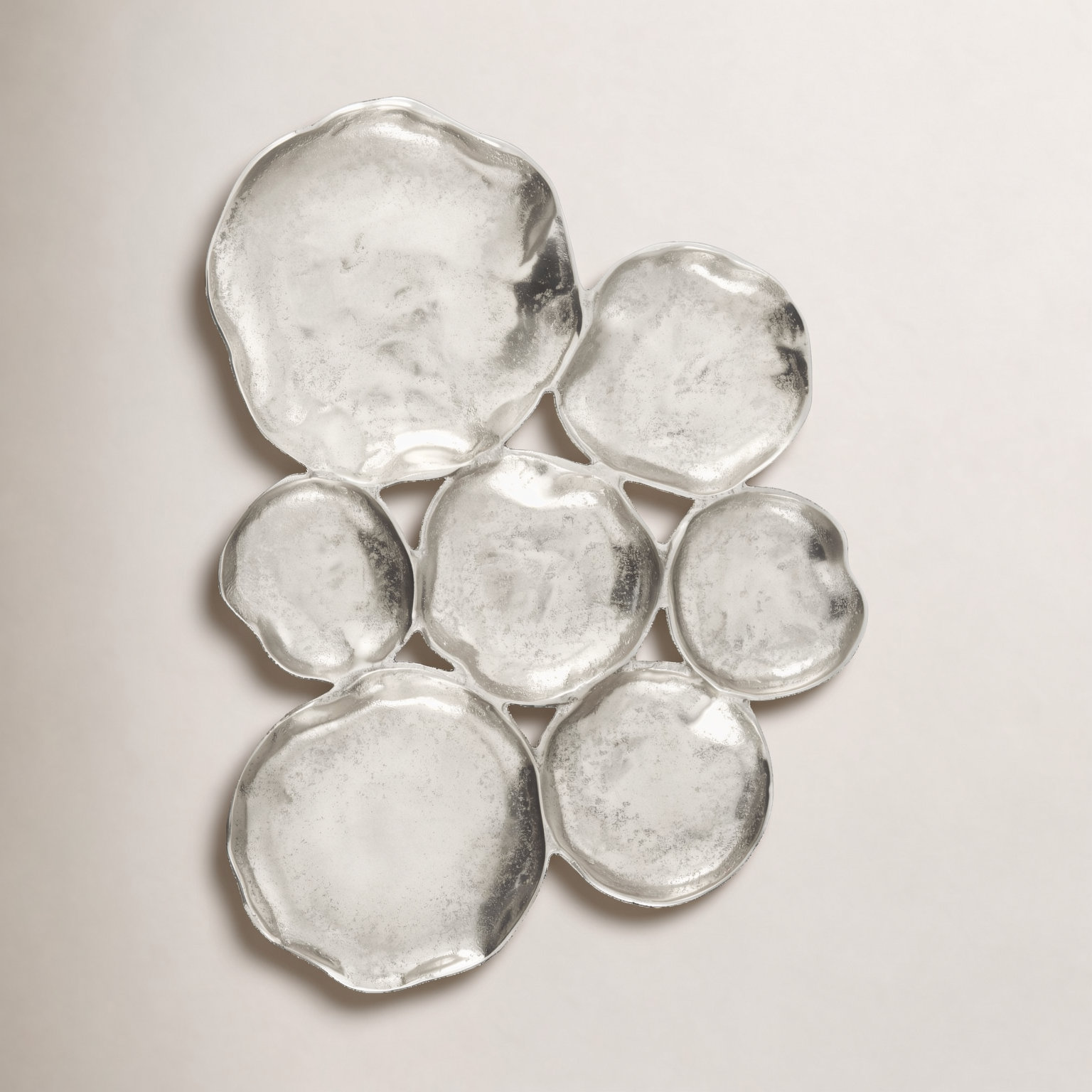 Solid Brass Wall Mounted Sculpture, Silver