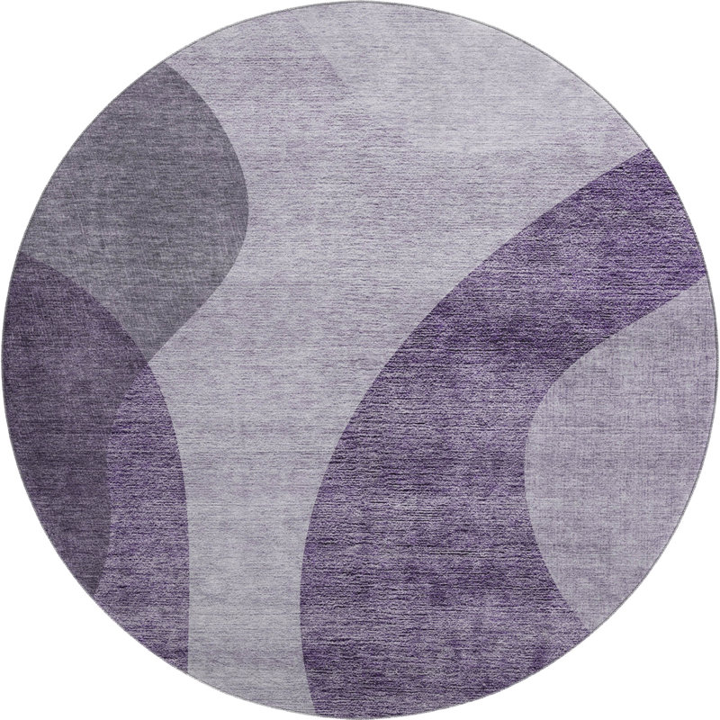 Premium Machine Washable Arnette Purple Rug, Round 8'