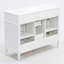 Meuble-lavabo autoportant en MDF de 122 cm (48 po), style moderne avec rangement, lavabo central intégré, comptoir et lavabo en composite SMC, quincaillerie noire, étagères réglables et portes à fermeture amortie.-1054114821