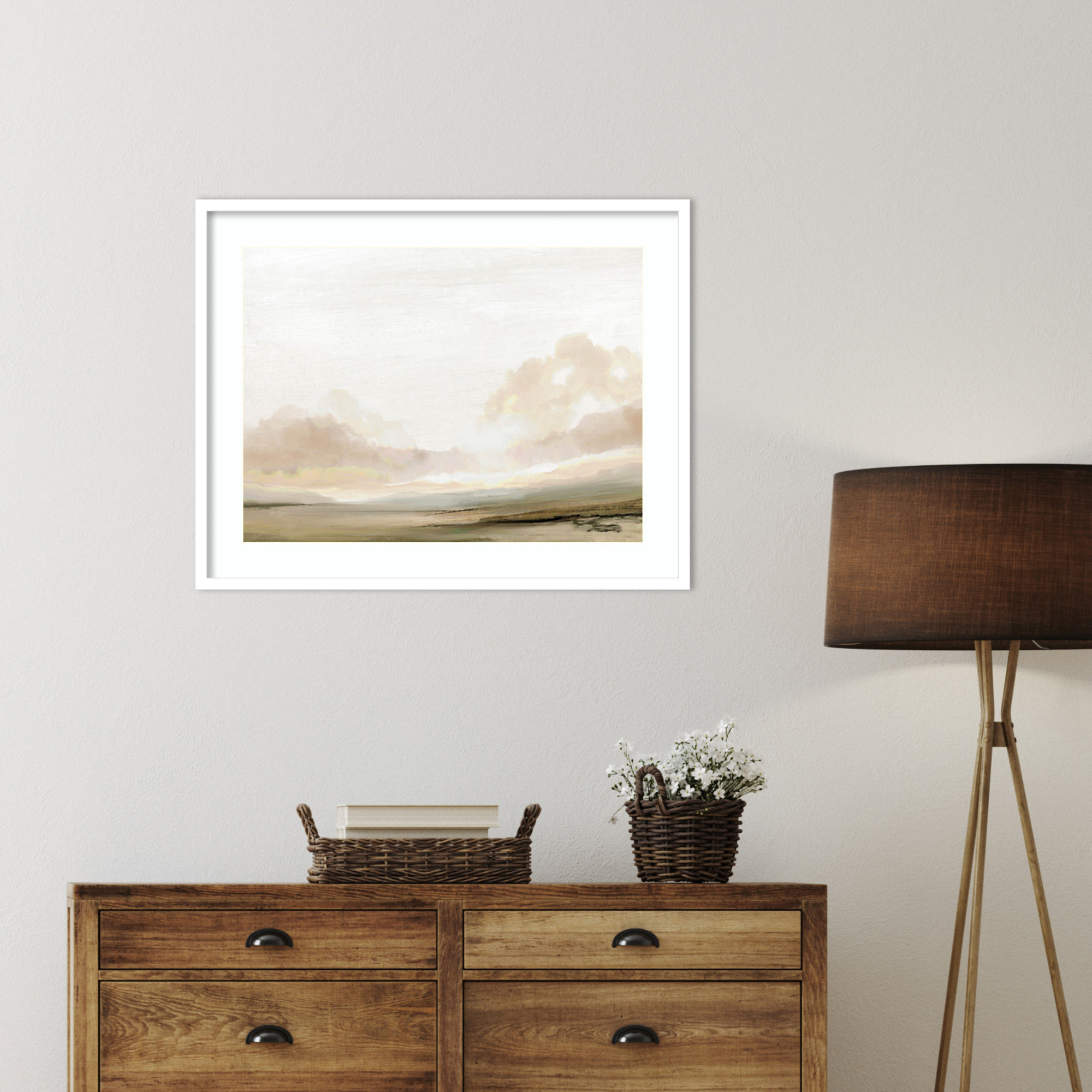 Southern Landscape by Dan Hobday, White, 26" H x 33" W x 1" D