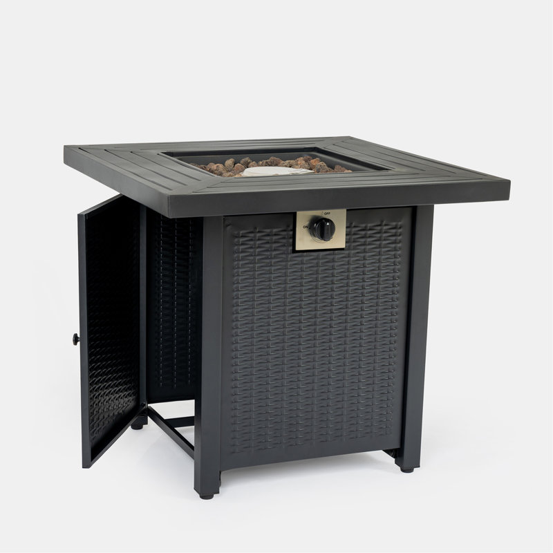28-inch Iron Square Propane Fire Pit Table