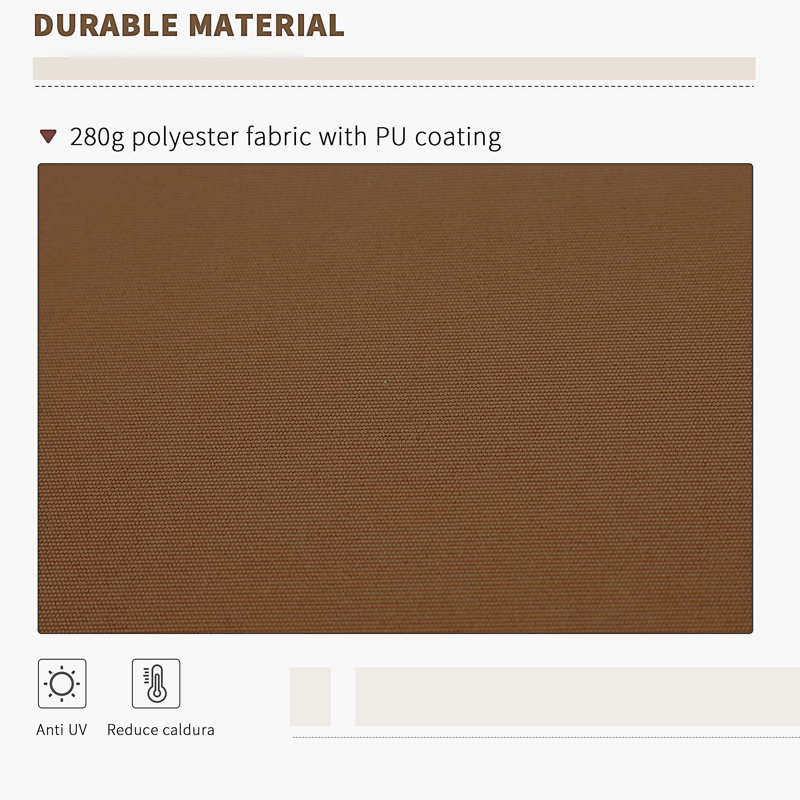 Outsunny 13' X 8' Retractable Awning, 156" W x 96" D, Brown