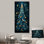 Arbre de Noël magique bleu et doré - paysage d'hiver