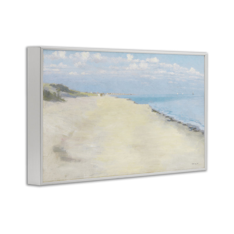 «Solenn Beach Tide», estampe numérique par Stellar Design Studio, Giclée encadrée blanc bord de mer, H 20 po x l 30 po