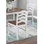 Moderne, 5 pièces, comprenant une table rectangulaire blanche de 48 pouces et 4 chaises à panneau de siège compressé de couleur chêne.
