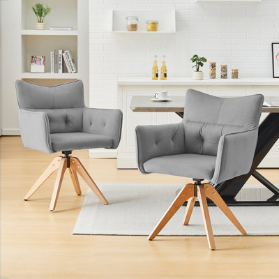 Upholstered Fabric Swivel Accent Chair
