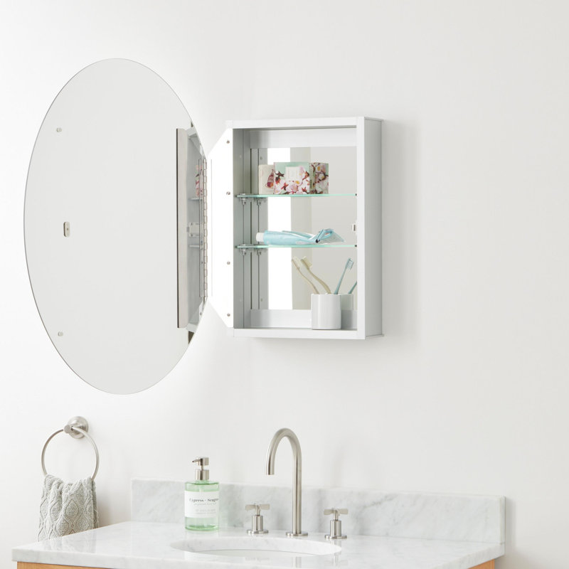 Montrese Single Door Medicine Cabinet with Adjustable Shelves, 30" x 20"