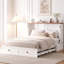 Lit escamotable double avec station de charge USB - armoire murale, matelas à trois volets et tiroirs de rangement optionnels, conception convertible peu encombrante-2012011728