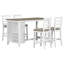 Ensemble de salle à manger rustique 5 pièces avec siège en bois d'hévéa massif et tissu tissé Seavyn-117431346