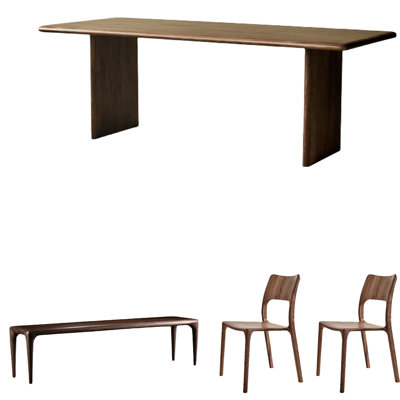 Ensemble de table de salle à manger Walnut