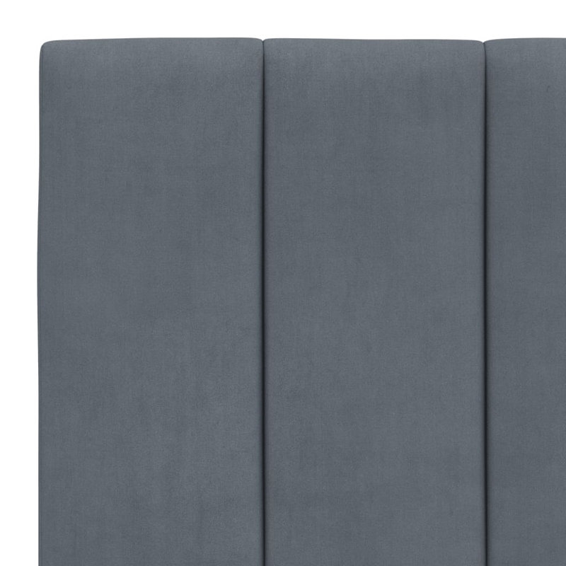 Cadre de lit sans matelas Hanko velours gris foncé 90 x 190 cm, Grey, Simple