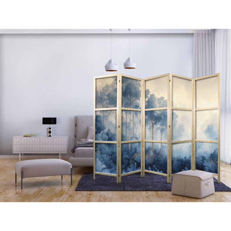 171cm H Solid Wood Folding Room Divider, 171cm H x 225cm W x 1.2cm D
