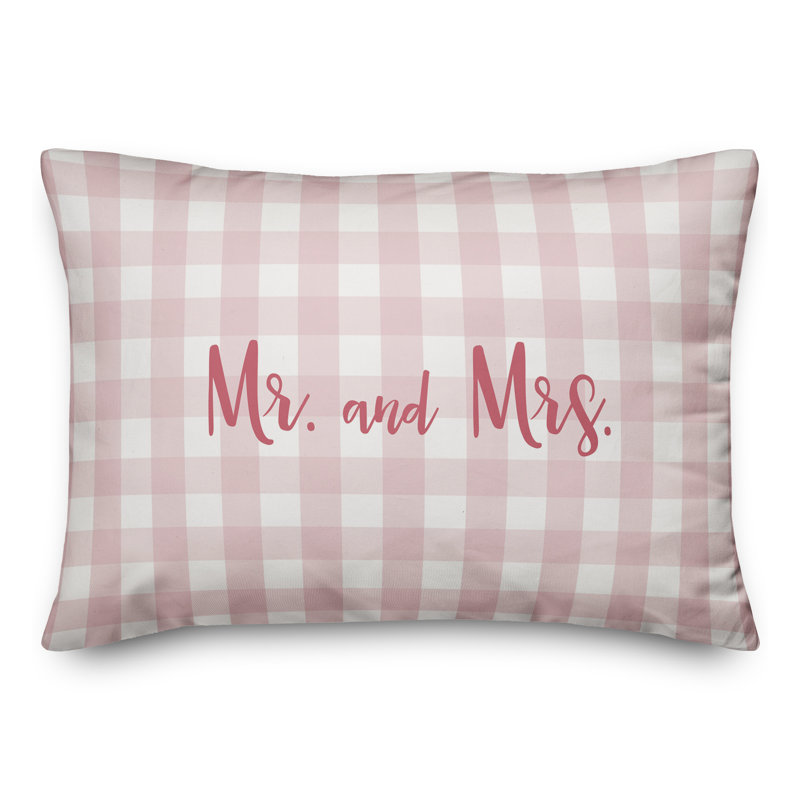 Plaid Throw Pillow, Pink