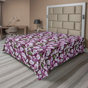 Lilas, vert réséda et prune / motif floral