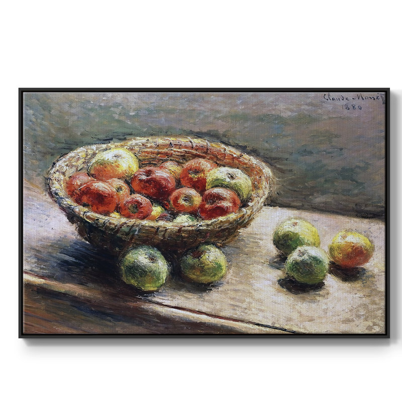 The Plate With Apples, 1880, reproduction d'art sur toile, H 17 po x l 25 po x P 2 po, Noir