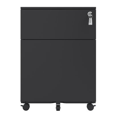Classeur mobile à 2 tiroirs avec classeur en acier de format Légal / Lettre / A4 / F4, entièrement assemblé à l'exception des roulettes, pour la maison / le bureau