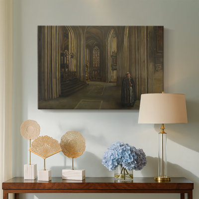 Intérieur d'une Église-Henri de Braekeleer-Toile tendue avec châssis-c. Fin du 19e siècle