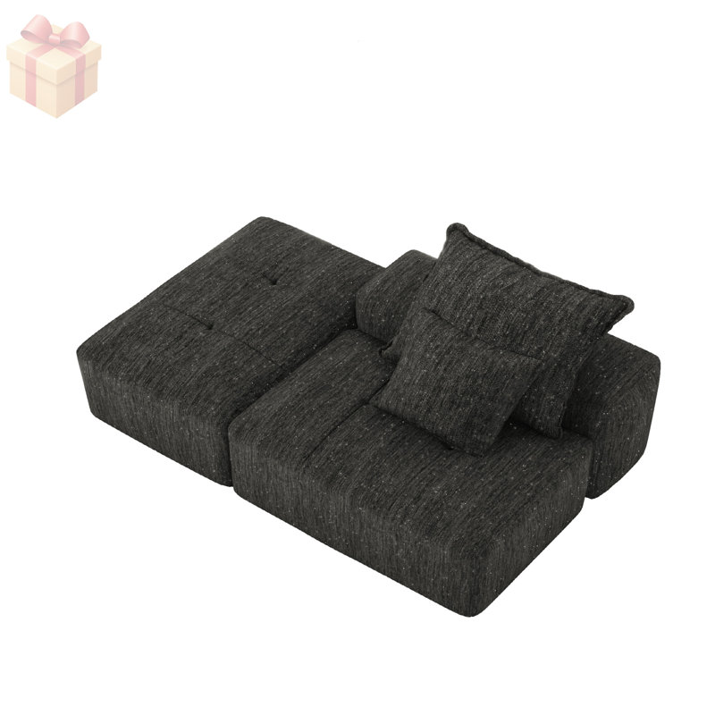 Modern Oversized Upholstered Sectional Sofa Couch Set with Sparkling Chenille Fabric, Tufted Design, and Non-Slip Base for Comfort and Style