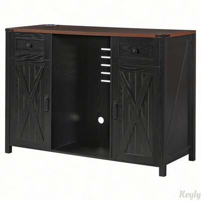 Armoire réfrigérée de style champêtre avec prise électrique et espace de rangement