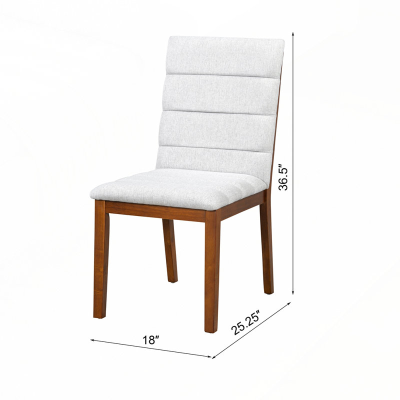 Ensemble de 2 chaises de salle à manger capitonnées et rembourrées, Brun / Noyer