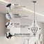 Lustre de style lanterne moderne à 5 lumières de 19 po à intensité variable, réglable en hauteur et plafonnier incliné compatible avec la salle à manger-341265837-341265836