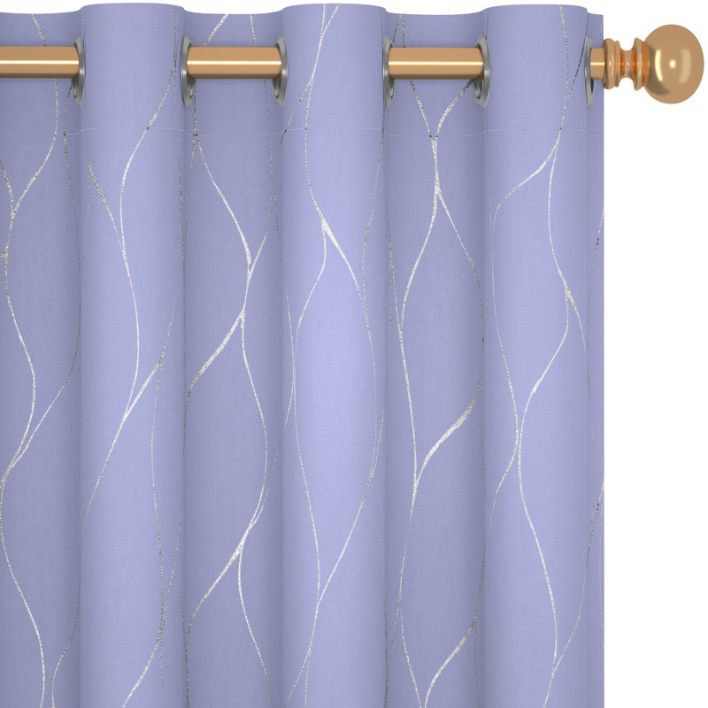 Rideau en polyester Hansfried, L 42 po x L 96 po, Mauve clair