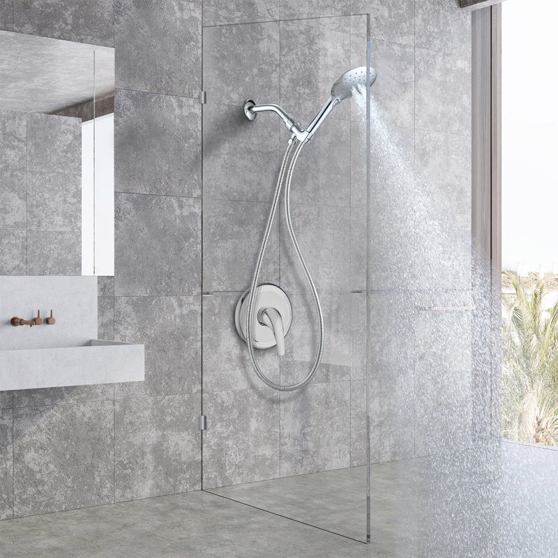 Pomme de douche à main avec valve brute et tuyau