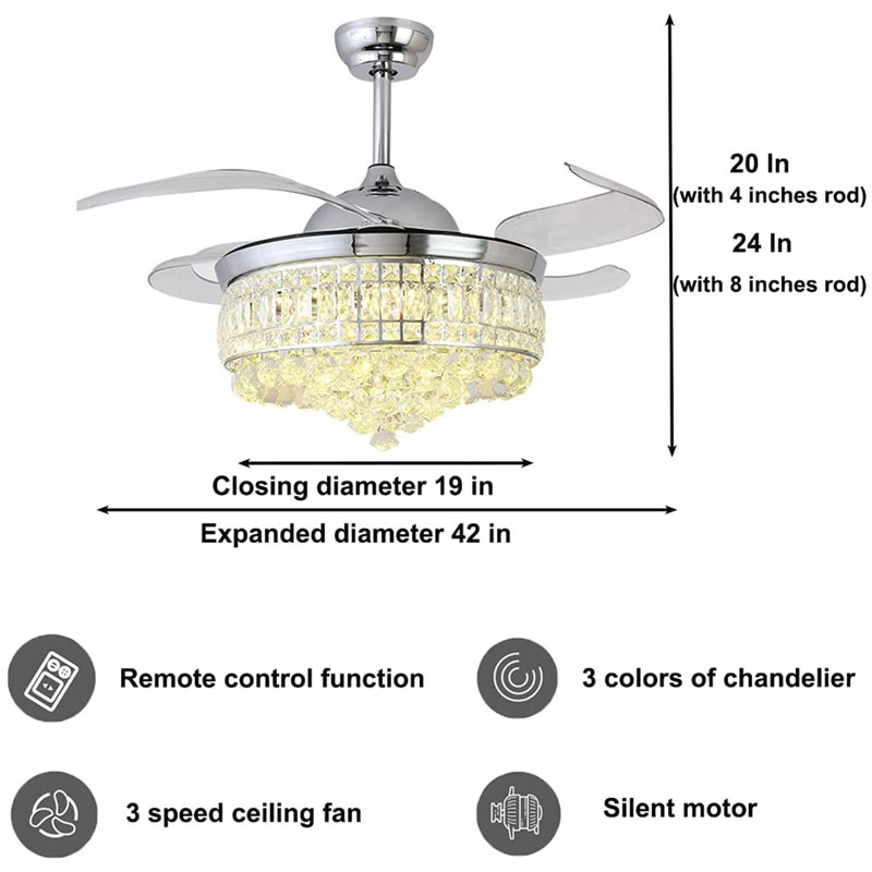 Garlef Ceiling Fan with LED Lights